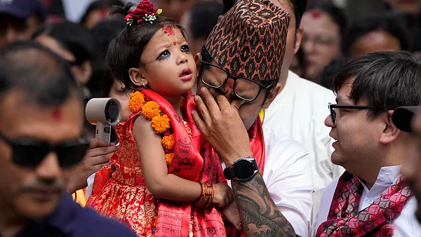 A two-year-old girl is chosen as Nepal’s new living goddess