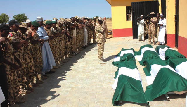 Nigerian army buries soldiers killed in militant attacks