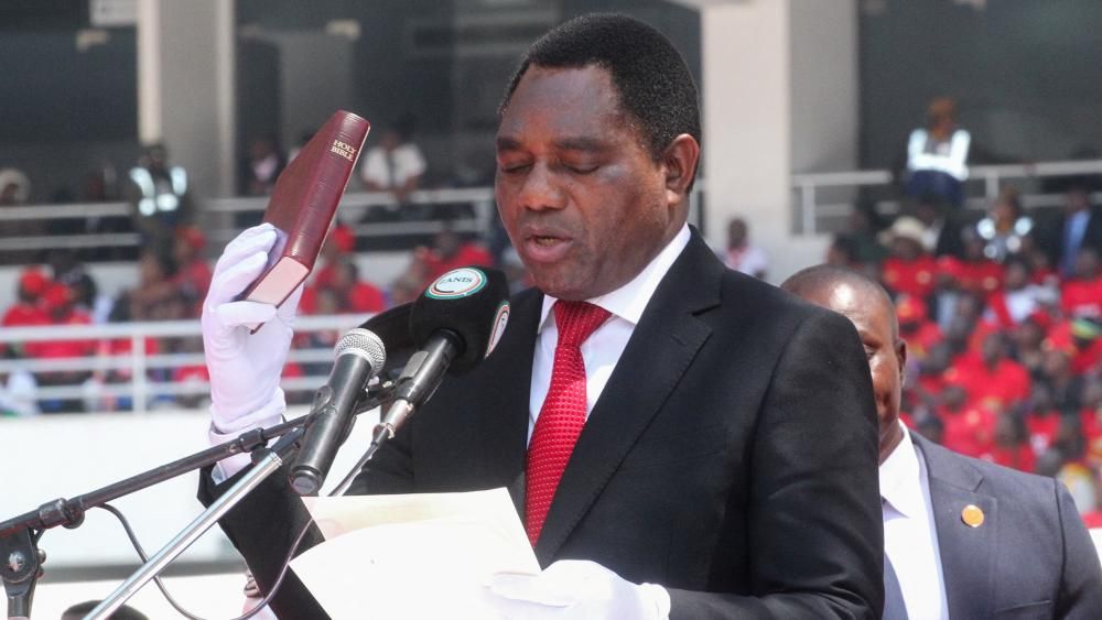 Zambia’s Hichilema sworn in for a second term after tense vote